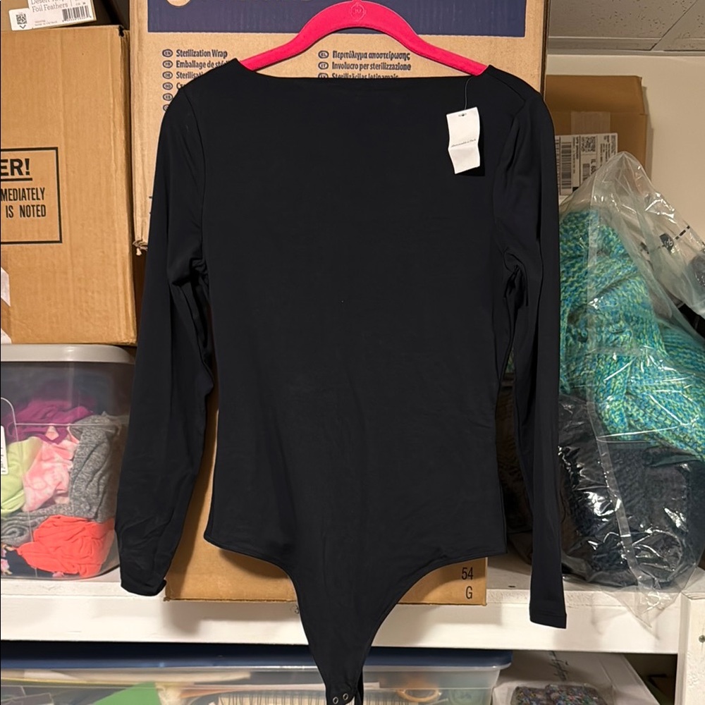Abercrombie Black Long Sleeve Bodysuit